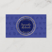 Mystic Blue Zodiac Astrologie Visitekaartje (Voorkant)