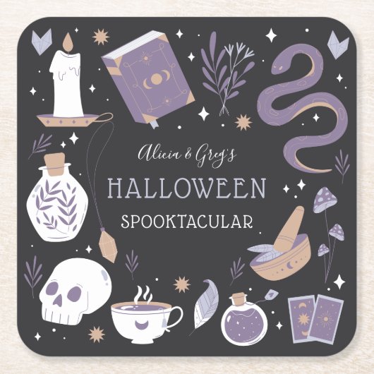 Mystic Boho Crystal Halloween Party Kartonnen Onderzetters (Voorkant)
