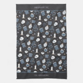 Mystic Boho Crystal Halloween Pattern gepersonalis Theedoek (Verticaal)