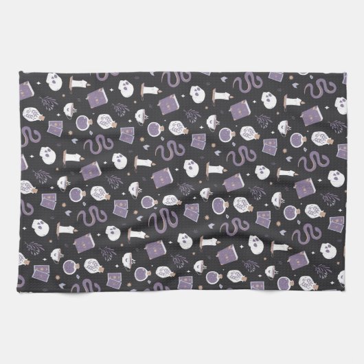 Mystic Boho Crystal Halloween Pattern Theedoek (Horizontaal)