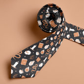 Mystic Boho Crystal Skull Halloween Pattern Stropdas