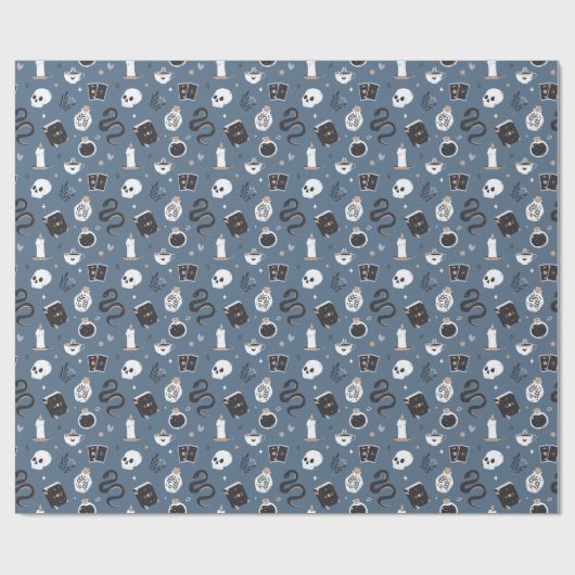 Mystic Boho Crystal Skull Snake Pattern Cadeaupapier (Vlak)