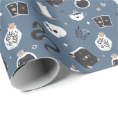 Mystic Boho Crystal Skull Snake Pattern Cadeaupapier (Rol Hoek)