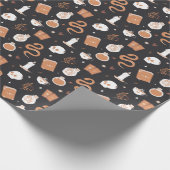 Mystic Boho Crystal Skull Snake Pattern Cadeaupapier (Hoek)