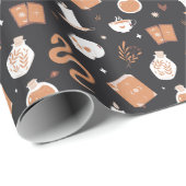 Mystic Boho Crystal Skull Snake Pattern Cadeaupapier (Rol Hoek)