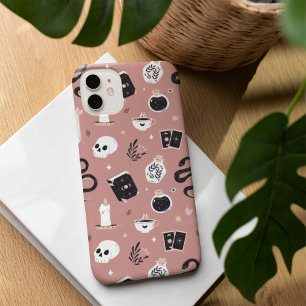 Mystic Boho Crystal Skull Snake Pattern iPhone 16 Hoesje