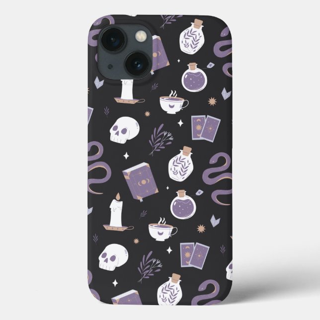Mystic Boho Crystal Skull Snake Pattern Case-Mate iPhone Hoesje (Back)