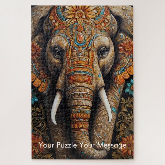 Mystic Boho Elephant Mandala Legpuzzel (Verticaal)