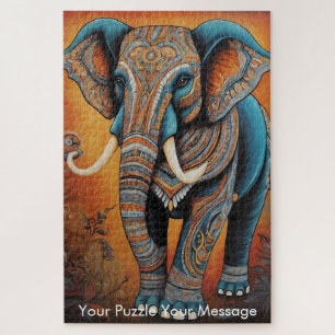 Mystic Boho Elephant Mandala Legpuzzel
