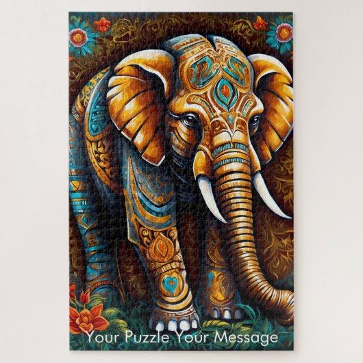 Mystic Boho Elephant Mandala Legpuzzel (Verticaal)