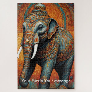 Mystic Boho Elephant Mandala Legpuzzel