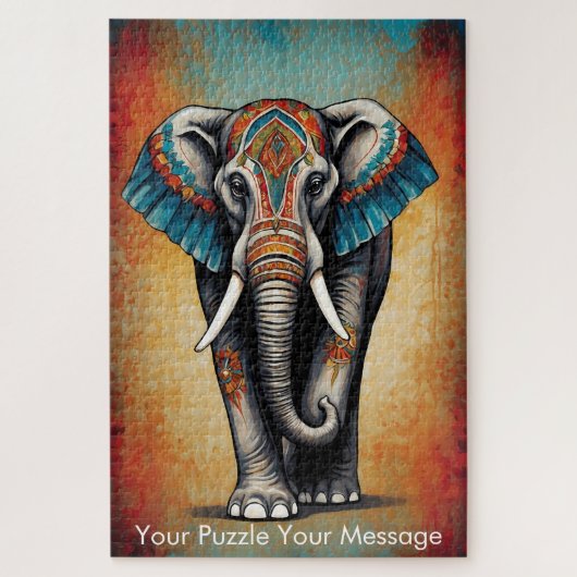 Mystic Boho Elephant Mandala Legpuzzel (Verticaal)