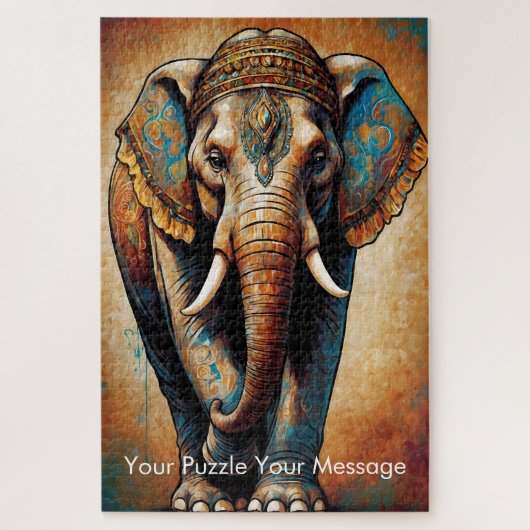 Mystic Boho Elephant Mandala Legpuzzel (Verticaal)