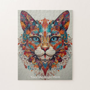 Mystic Boho Feline Cat Mandala Legpuzzel