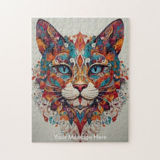 Mystic Boho Feline Cat Mandala Legpuzzel (Verticaal)