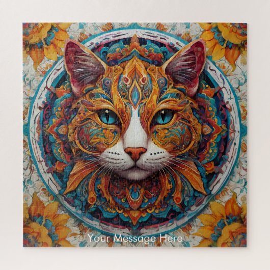 Mystic Boho Feline Cat Mandala Legpuzzel (Verticaal)