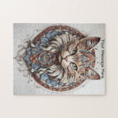 Mystic Boho Feline Cat Mandala Legpuzzel (Horizontaal)