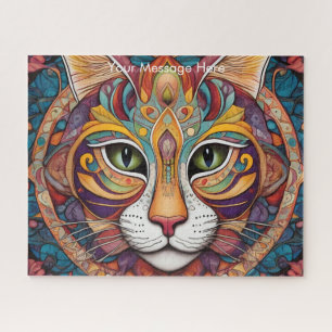 Mystic Boho Feline Cat Mandala Legpuzzel
