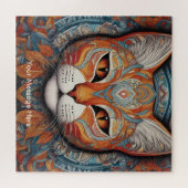 Mystic Boho Feline Cat Mandala Legpuzzel (Horizontaal)