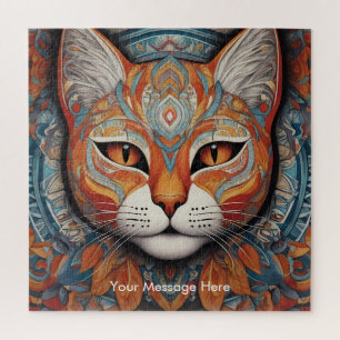 Mystic Boho Feline Cat Mandala Legpuzzel