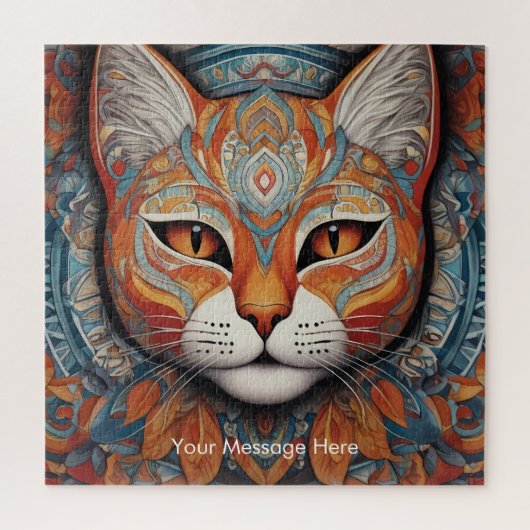 Mystic Boho Feline Cat Mandala Legpuzzel (Verticaal)