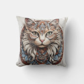 Mystic Boho Feline Mandala Kussen (Voorkant)