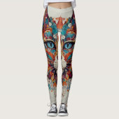 Mystic Boho Feline Mandala Leggings (Voorkant)