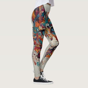 Mystic Boho Feline Mandala Leggings