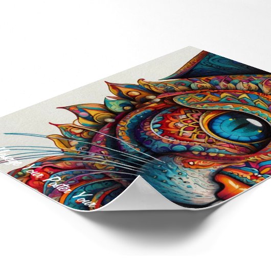 Mystic Boho Feline Mandala Poster (Hoek)