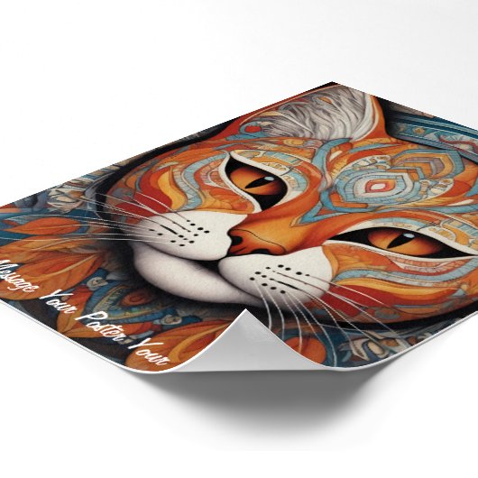 Mystic Boho Feline Mandala Poster (Hoek)
