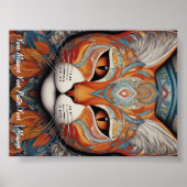 Mystic Boho Feline Mandala Poster (Voorkant)