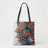 Mystic Boho Feline Mandala Tote Bag (Voorkant)