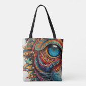 Mystic Boho Feline Mandala Tote Bag (Achterkant)