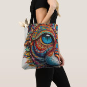 Mystic Boho Feline Mandala Tote Bag (Dichtbij)