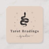 Mystic Boho Snake Moon Lunar Celestial Spiritueel Vierkante Visitekaartje (Voorkant)