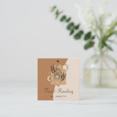 Mystic Boho Tiger Celestial Energy Healer Tarot Vierkante Visitekaartje (Staand voorkant)