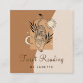 Mystic Boho Tiger Celestial Energy Healer Tarot Vierkante Visitekaartje (Voorkant)