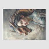 Mystic Bond Vrouw en Draak in Harmonie Decoupage Tissuepapier (Voorkant)