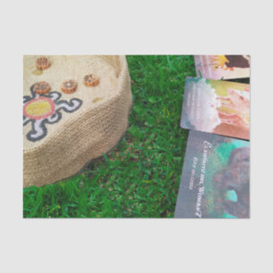 Mystic Boodschappen: Tarot en arakles over grasgro Tissuepapier