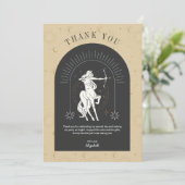 Mystic Boogschutter Zodiac Arch bedankje Kaart (Staand voorkant)