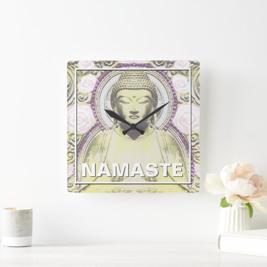 Mystic Buddha - Neutral Tones Vierkante Klok (Huis)