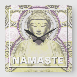 Mystic Buddha - Neutral Tones Vierkante Klok