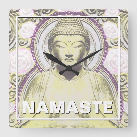 Mystic Buddha - Neutral Tones Vierkante Klok (Voorkant)
