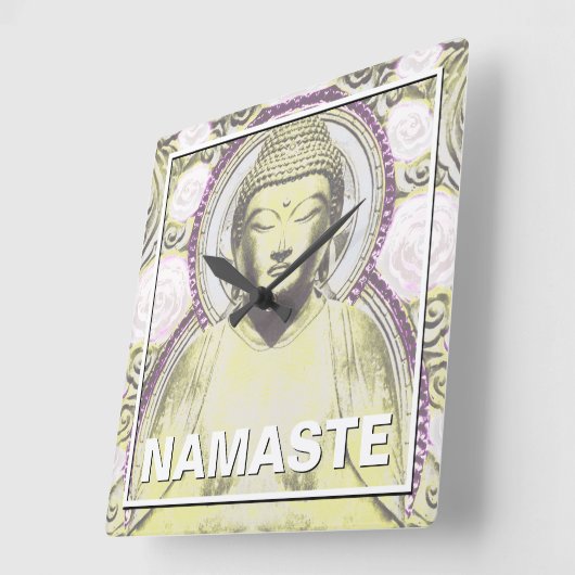 Mystic Buddha - Neutral Tones Vierkante Klok (Hoek)