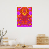 Mystic Buddha - Roze & Oranje levendige tonen Poster (Keuken)