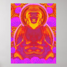 Mystic Buddha - Roze & Oranje levendige tonen