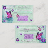 Mystic Butterfly 1 Jeweled Visitekaartje (Voorkant / Achterkant)