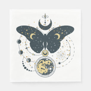Mystic Butterfly & Sky Design Paper Napkin Servet