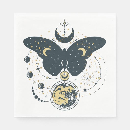 Mystic Butterfly & Sky Design Paper Napkin Servet (Voorkant)