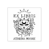 Mystic Cat, Aangepaste Ex Libris Boek Rubberstempel (Afrduk)